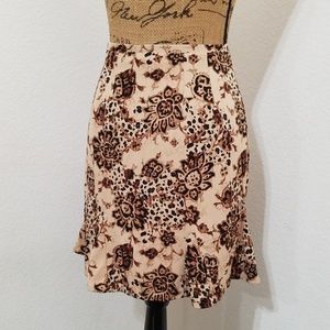 Apostrophe brown floral print skirt Stretch XS petite